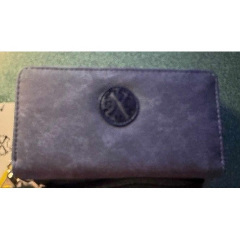 CXL by Christian Lacroix Navy Blue Zip Around Wristlet Wallet New